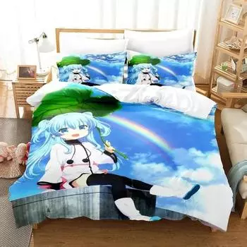 Anime Celestial Method Sora no Metho Bedding Set Duvet Cover Bed Set Quilt Cover Pillowcase Comforter king Queen Size Boys Adult EU Single 135x200cm