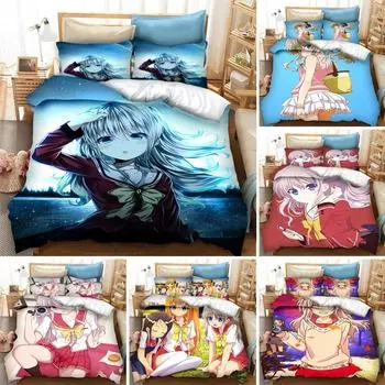 Anime Charlotte Tomori Nao Bedding Set Duvet Cover Bedroom Comforter Single Twin King Size Quilt Cover Home Textile EU Single 135x200cm