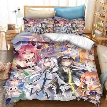 Аниме Date A Live Комплект постельного белья для мальчиков и девочек Twin Queen Size Пододеяльник Наволочка Кровать Дети Взрослые Мода Домашний Текстиль Текстиль 70x133cm 2pcs