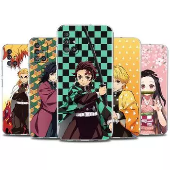 Anime Demon Slayer Cute Transparent Case For Samsung Galaxy A51 A71 A21s A31 A12 A32 5G A21 EU A52 4G A41 A11 A22 Phone Cover Samsung A91