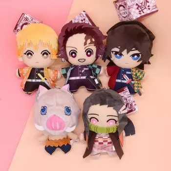 Аниме Demon Slayer Kimetsu No Yaiba плюшевая кукла кулон аниме плюшевая игрушка розовый