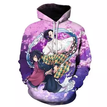 Аниме Demon Slayer Series 3D Printed Man s Spring New Style Hooded Long Sleeve Hoodie Fashion Casual Cotton Pullover Clothing XXXXXXL