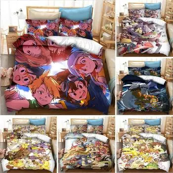 Аниме Digimon Adventure Постельное белье Пододеяльник Спальня Одеяло Покрывала Односпальное Твин King Size Покрывало Домашний Текстиль EU Single 135x200cm
