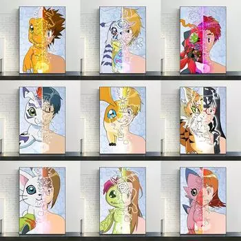 Аниме Digimon холст плакат персонаж мультфильма современный дом настенная живопись печать фотографии Спальня Декор в гостиную росписи подарок A4 21X30CM NO FRAME