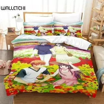 Anime Fruits Basket Bedding Set Duvet Cover Bed Set Quilt Cover Pillowcase Comforter king Queen Size Boys Adult Bedding Set EU Single 135x200cm