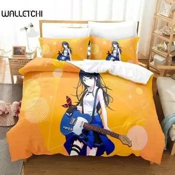Аниме Hoshino Ichika Project SEKAI Комплект постельного белья Пододеяльник Постельный комплект Одеяло Чехол Наволочка Одеяло размера king-size Для мальчиков Взрослых EU Single 135x200cm