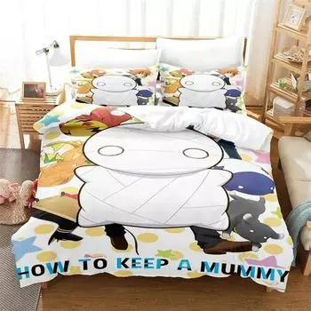 Anime How to Keep a Mummy Bedding Sets exquisite bed supplies set duvet cover bed comforter set luxury birthday gift 135x200cm 2pcs
