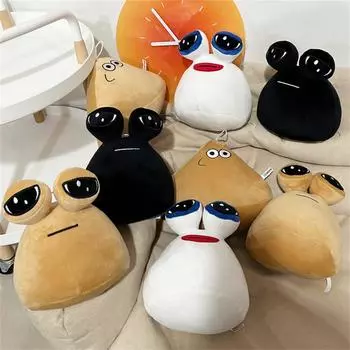 Аниме-игра The Maw Pou Мягкие игрушки Kawaii Cartoon My Pet Alien Pou Кукла Мягкая подушка Подарок на день рождения на Рождество 13cm коричневый