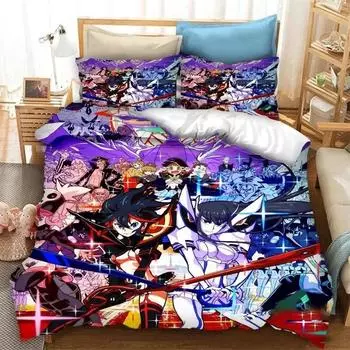 Аниме Kill la Kill Комплект постельного белья для мальчиков и девочек Twin Queen Size Пододеяльник Наволочка Кровать Дети Взрослые Мода Домашний Текстиль Текстиль EU Single 135x200cm