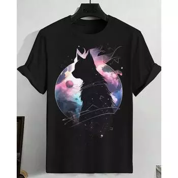 Аниме Кот 3D Принт Женская футболка Мультяшная футболка Harajuku Повседневный короткий рукав Футболка O Neck Oversize Женская одежда S