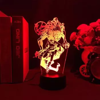 Аниме лампа дзюдзюцу кайсен фигурка Оккоцу Юта и Инумаки Тоге 3d ночные огни Годзё Сатору 7 цветов настольная лампа подарок на день рождения