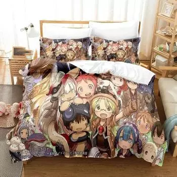 Аниме Made in Abyss Комплект постельного белья для мальчиков и девочек Twin Queen Size Пододеяльник Наволочка Кровать для мальчиков Модный домашний текстиль 70x133cm 2pcs