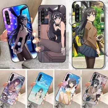Чехол для телефона Anime Mai Sakurajima Girl для Xiaomi Redmi Note 11 10 9T 8 7 Pro Redmi 10 9 9A 9C 8 7 6, мягкий черный чехол для телефона Redmi Note11-11S 4G