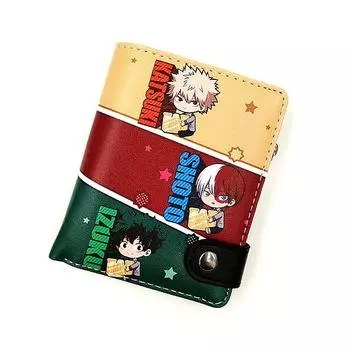 Аниме Midoriya Izuku мужской PU короткий кошелек милый кошелек для монет с карточным слоем