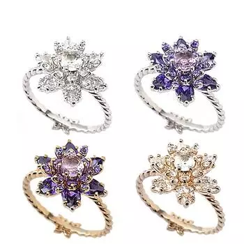 Аниме Mooon Sailor Flower 925 стерлингового серебра кольцо искусственный кристалл шарм ювелирные изделия для женщин девочек косплей реквизит подарки на день рождения 7