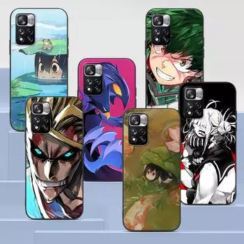 Anime My Hero Academia Case for Xiaomi Redmi Note 9S 9 8 10 11 Pro 9C 9A 7 8T 7A 8A 6A 6 10S Black Soft Silicone Phone Cover Redmi Note 11