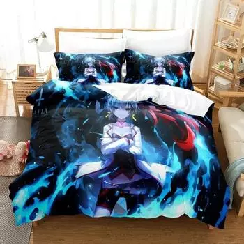 Anime Pixiv Fantasia T Bedding Set Duvet Cover Bed Set Quilt Cover Pillowcase Comforter king Queen Size Boys Adult Bedding Set EU Single 135x200cm