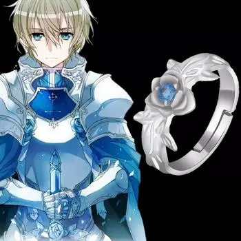 Аниме SAO Sword Art Online: Alicization Eugeo Blue Rose регулируемое кольцо из стерлингового серебра 925 пробы для мужчин, ювелирные изделия для косплея, подарки Perimeter 49-57mm