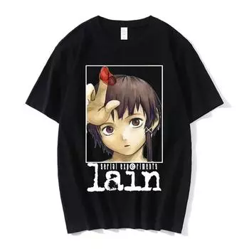Аниме Serial Experiments Lain футболка из 100% хлопка унисекс женские футболки с рисунком унисекс Iwakura Unisexga Girl Sci Fi футболка унисекс топы унисекс L