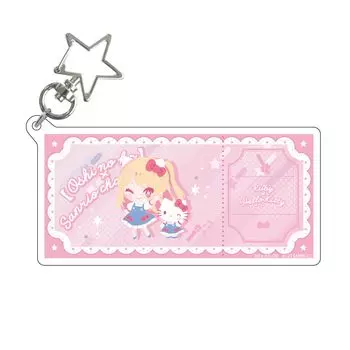 Аниме-сериал [Oshinoko] x Sanrio Characters 03 Ruby x Hello Kitty [Оригинальная иллюстрация] Большой акриловый брелок с изображением баклажана в форме звезды