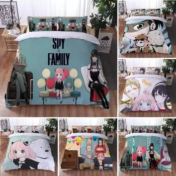 Аниме Spy Family Anya Постельное белье Пододеяльник Спальня Одеяло Покрывала Односпальный Твин King Size Покрывало Домашний Текстиль EU Single 135x200cm