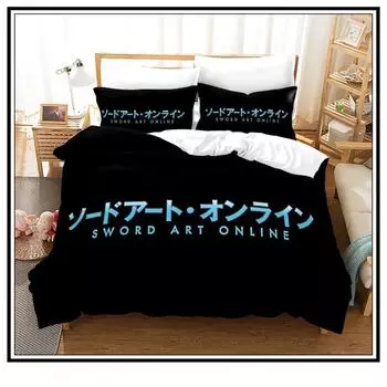 Anime Sword Art Online Duvet Covers 3D Printed Bedding Set Pillowcases kids Bedclothes Bed Linen Luxury Home Textiles Uk Single135x200
