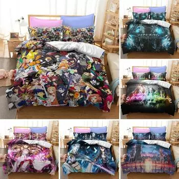 Аниме Sword Art Online Постельное белье Пододеяльник Спальня Одеяло Покрывала Односпальное Твин King Size Покрывало Домашний Текстиль 70x133cm 2pcs