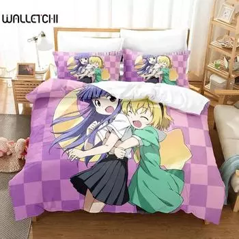 Anime When They Cry - Higurashi Bedding Set Duvet Cover Bed Set Quilt Cover Pillowcase Comforter king Queen Size Boys Adult 70x133cm 2pcs