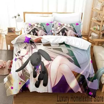 Аниме Yosuga No Sora Комплект постельного белья для мальчиков и девочек Twin Queen King Size Пододеяльник Наволочка Кровать для мальчиков Взрослый Домашний Текстиль Текстиль 70x133cm 2pcs