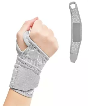 Ankeny Wrist Strong Support Visual Sweat Quick Для левой и правой стороны Для всех Один размер подходит большинству Поддержка, [1000+ сеток] Впитывающий, Сухой, Унисекс, Спортивный, серый