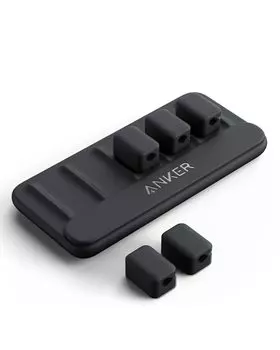 Anker Magnetic Cable Holder Magnetic Cable Holder Compatible with Lightning Cable Micro USB and Others Desk Area Convenient Goods USB-C (Black)