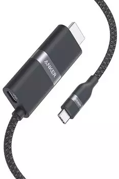 Anker Nano HDMI Cable USB-C & (4K, Heavy-Duty Nylon, 140W) 0.9m чёрный