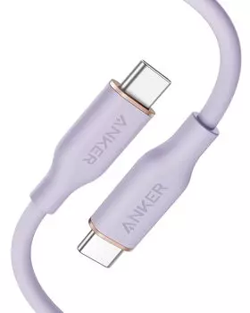 Anker PowerLine III Flow Cable Anker Cable PD Compatible Silicone Material 100W Compatible with iPhone 16 15 Galaxy iPad Pro Light USB-C & USB-C