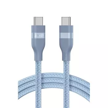 Anker USB-C и кабель (1,8 м, 240 Вт, сверхпрочный нейлон) USB PD совместимый MacBook Pro iPhone 15 Galaxy iPad Pro/Air Различные поддержки синий