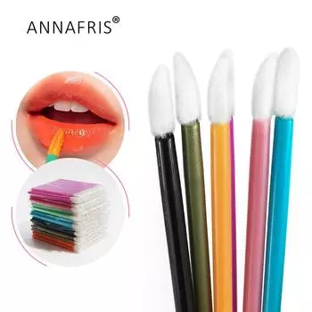 ANNAFRIS Одноразовые кисти для губ 50 шт. Тени для век Губная помада Аппликатор для блеска для губ Тушь для ресниц Палочки Очиститель для наращивания ресниц Косметический инструмент для макияжа ярко-розовый