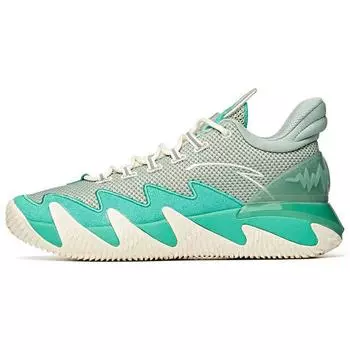 Anta Баскетбольная обувь Reverse Edge серии Shock Absorbing Non-Slip износостойкие низкие баскетбольные кроссовки мужские кроссовки зеленые белые 112041606-4 44.5