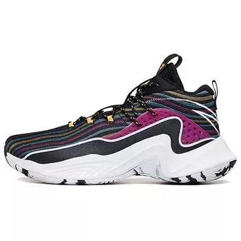 Anta Баскетбольные кроссовки Color Block Breathable Mid-Top мужские кроссовки черные синие желтые 14931601-6 46