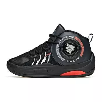 Anta Баскетбольные кроссовки Fire Wheel с нескользящей подошвой и износостойкостью средней высоты Детские баскетбольные кроссовки Черные Красные 312111112-1 36