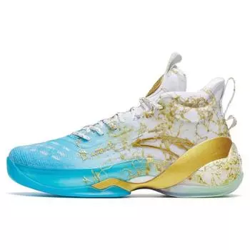 Anta Баскетбольные кроссовки KT7 Pro Gold Ocean Dual Color с амортизацией, нескользящие, износостойкие, среднего размера, мужские баскетбольные кроссовки 112231101S-1 40