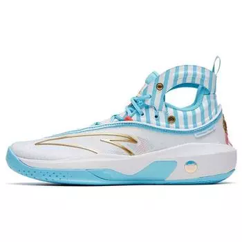 Anta Баскетбольные кроссовки KT8 Sailor Tang с нескользящей износостойкой амортизацией и высоким верхом, мужские баскетбольные кроссовки белого и синего цвета 112321101-4 40