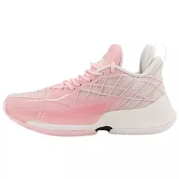 Anta Light Crazy 3 Ткань Синтетическая кожа Амортизация Нескользящие Износостойкие Низкие Баскетбольные кроссовки Женские кроссовки Розовый Белый 122221608-3 36