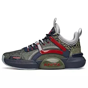 Anta Баскетбольные кроссовки Naruto X Kakashi Low Top, мужские кроссовки, оливково-зеленые 112121615S-3 44.5