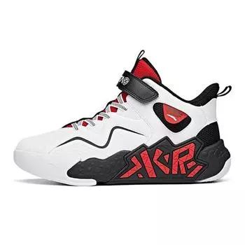 Anta Баскетбольные кроссовки Youth Cement Nemesis Shock Absorbing Non-Slip Reathable Freathable Mid Top Kids кроссовки Белый Черный Красный A312131153A-1 37