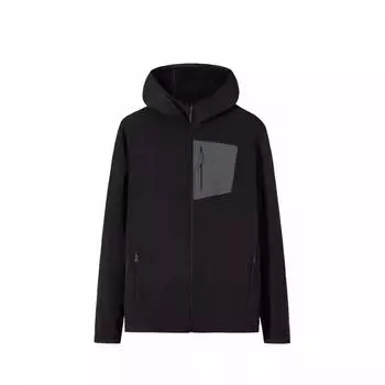 Anta Champion Outdoor Series Куртка с капюшоном на молнии, с цветными блоками, удобная, дышащая, универсальная, повседневная, мужская, базовая, черная, замково-серая, 152510719-3 L