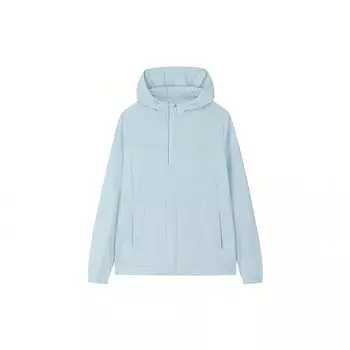 Anta Чистый цвет с капюшоном Ice Skin Cool Texture Jacket Женская куртка светло-голубая 162337720-1 XL