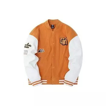 Anta FW22 Графический принт Свободная модная бейсбольная куртка унисекс куртки оранжевые 152248604-3 3XL