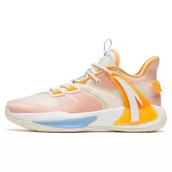 Anta Jump 2.0 GH удобные повседневные амортизирующие нескользящие износостойкие низкие баскетбольные кроссовки мужские кроссовки оранжевые белые 112311602-4 44.5