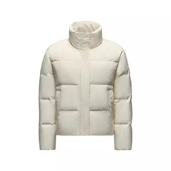 Anta Короткая куртка-пуховик на утином пуху Four Grid Three Defense, женская верхняя одежда, цвет ванильный крем 962447907-1 M