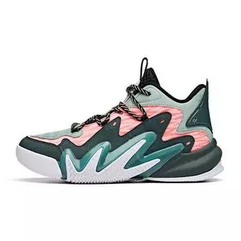 Anta Кроссовки для баскетбола Crazy Tide 2 Durable Breathable Mid-Top, детские, зеленые, розовые, 312031109-1 40