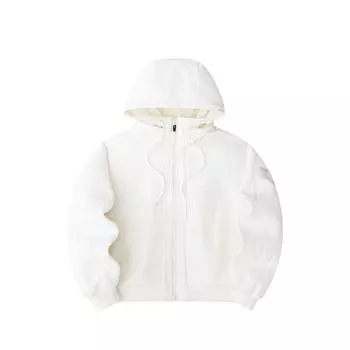Anta Life Series однотонная теплая спортивная куртка с капюшоном на молнии женская куртка молочно-белого цвета 162418613-1 M